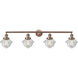 Franklin Restoration Small Oxford 4 Light 46 inch Antique Copper Bath Vanity Light Wall Light in Clear Glass, Franklin Restoration