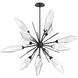 Rock Crystal LED 38.1 inch Matte Black Chandelier Ceiling Light in Chilled Clear, 2700K LED, Starburst