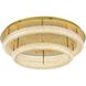 Bowen 2 Light 33.5 inch Satin Gold Flush Mount Ceiling Light