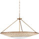 Monsoon 3 Light 40 inch Antique Brass/Natural Rope Chandelier Ceiling Light