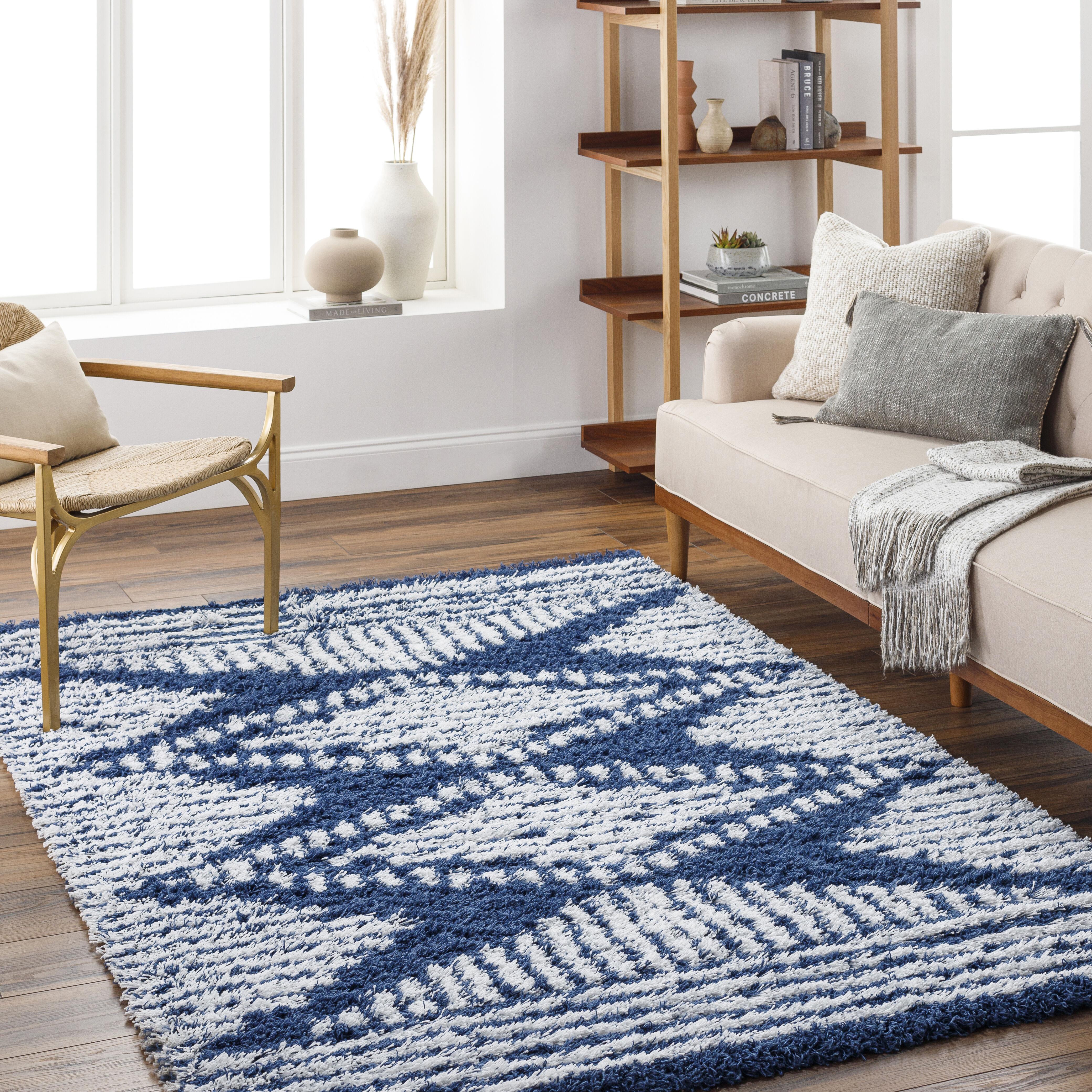Urban Shag 114 X 79 inch Navy Rug, Rectangle