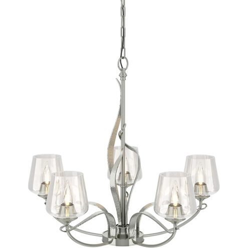 Flora 5 Light 26.7 inch Sterling Chandelier Ceiling Light in Clear, 5 Arm