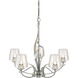 Flora 5 Light 26.7 inch Sterling Chandelier Ceiling Light in Clear, 5 Arm