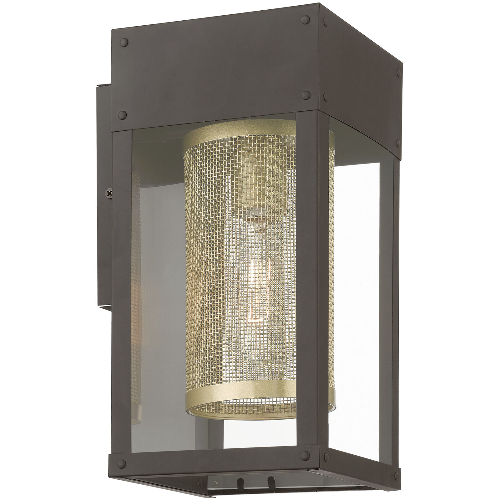 Franklin 1 Light 12 inch Bronze with Soft Gold Candle Outdoor Wall Lantern