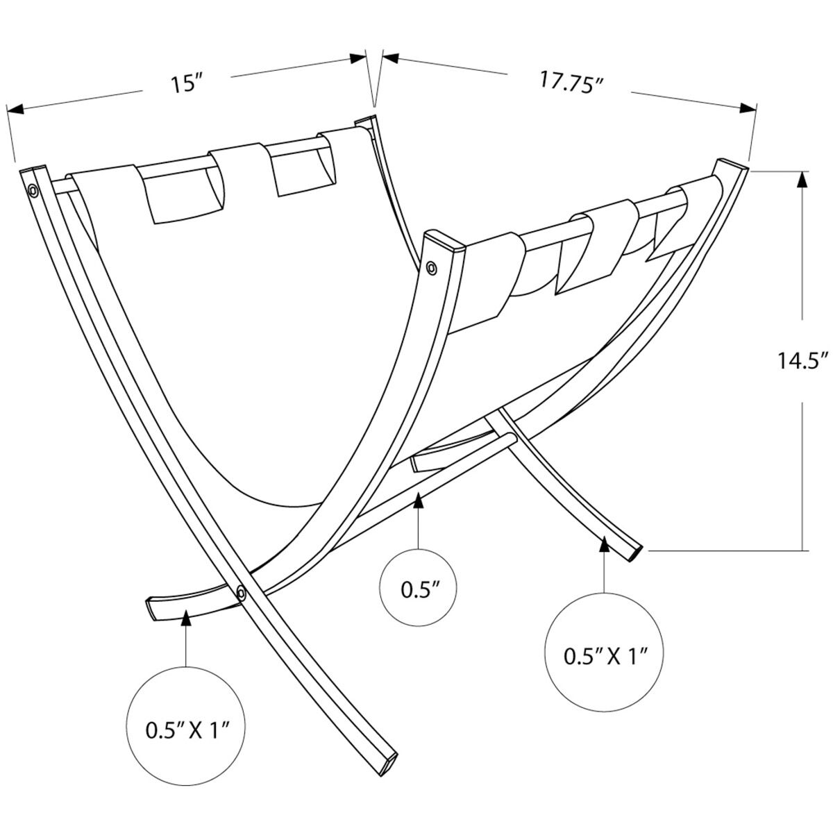 Waverly Black Magazine Rack