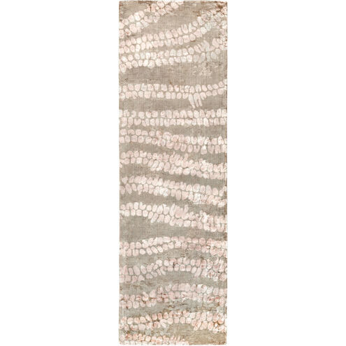 Shibori 96 X 30 inch Dark Brown, Beige Rug