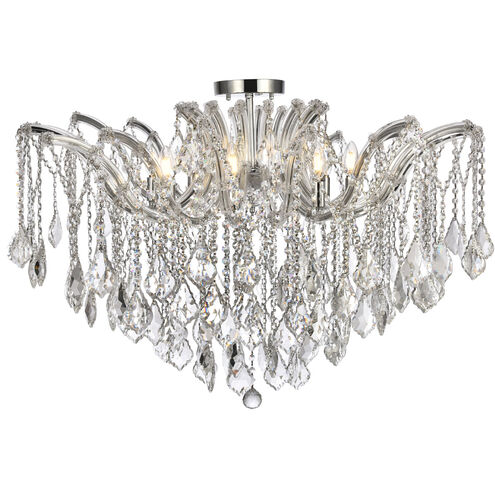 Maria Theresa 8 Light 36 inch Chrome Flush Mount Ceiling Light in Royal Cut