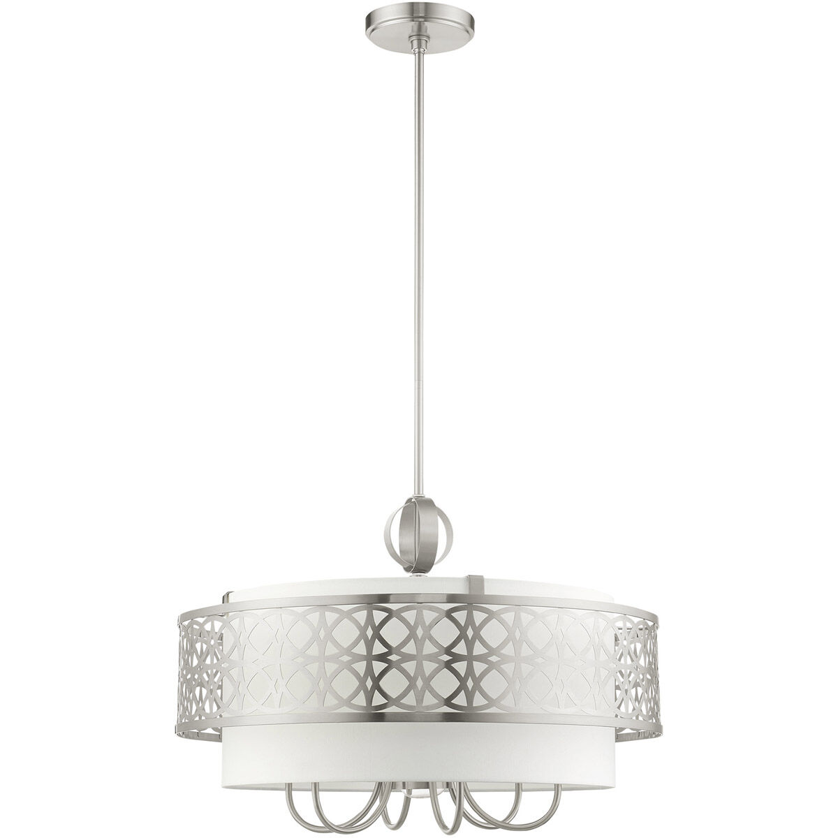 Calinda 7 Light 25 inch Brushed Nickel Pendant Chandelier Ceiling Light 