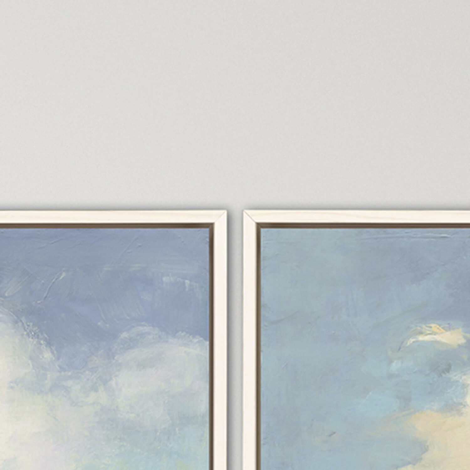 Waterside Blue and Green and Pink and White Framed Art