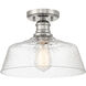 Vintage 1 Light 13 inch Polished Nickel Semi-Flush Ceiling Light
