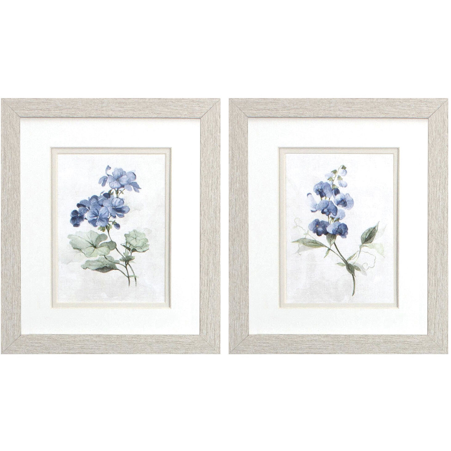 Florals Blue and Green and Neutral Framed Art, Propac