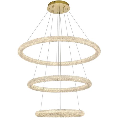 Bowen 3 Light 42 inch Satin Gold Chandelier Ceiling Light