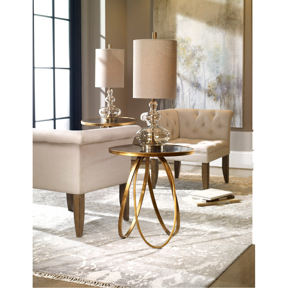 Montrez 26 X 24 inch Gold Leaf Accent Table