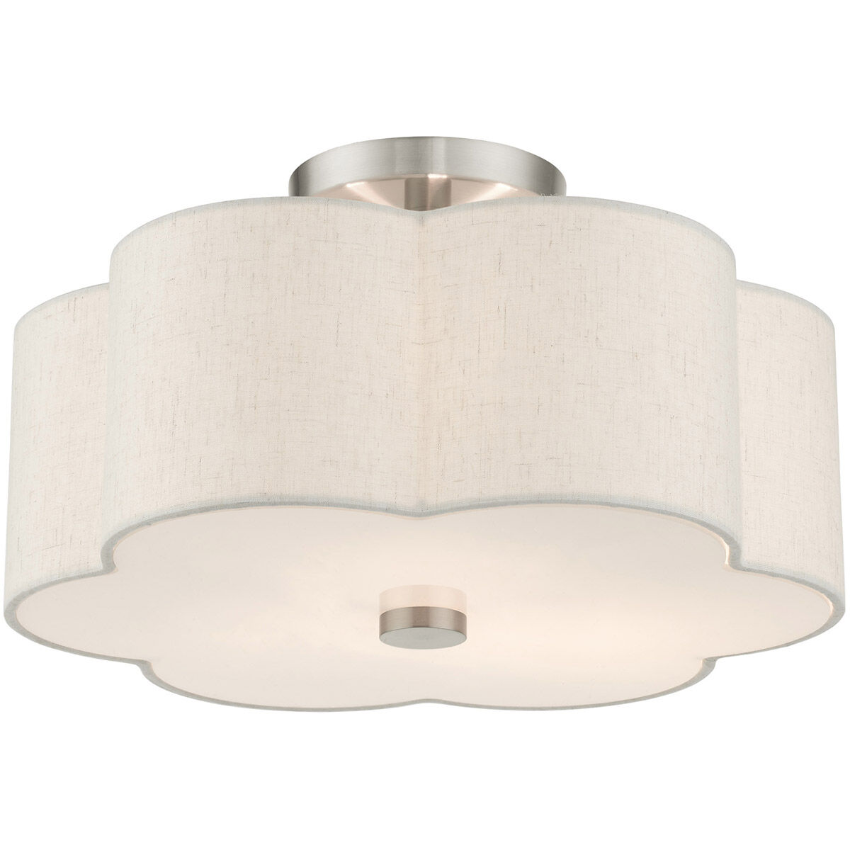 Solstice 3 Light 15 inch Brushed Nickel Semi Flush Ceiling Light