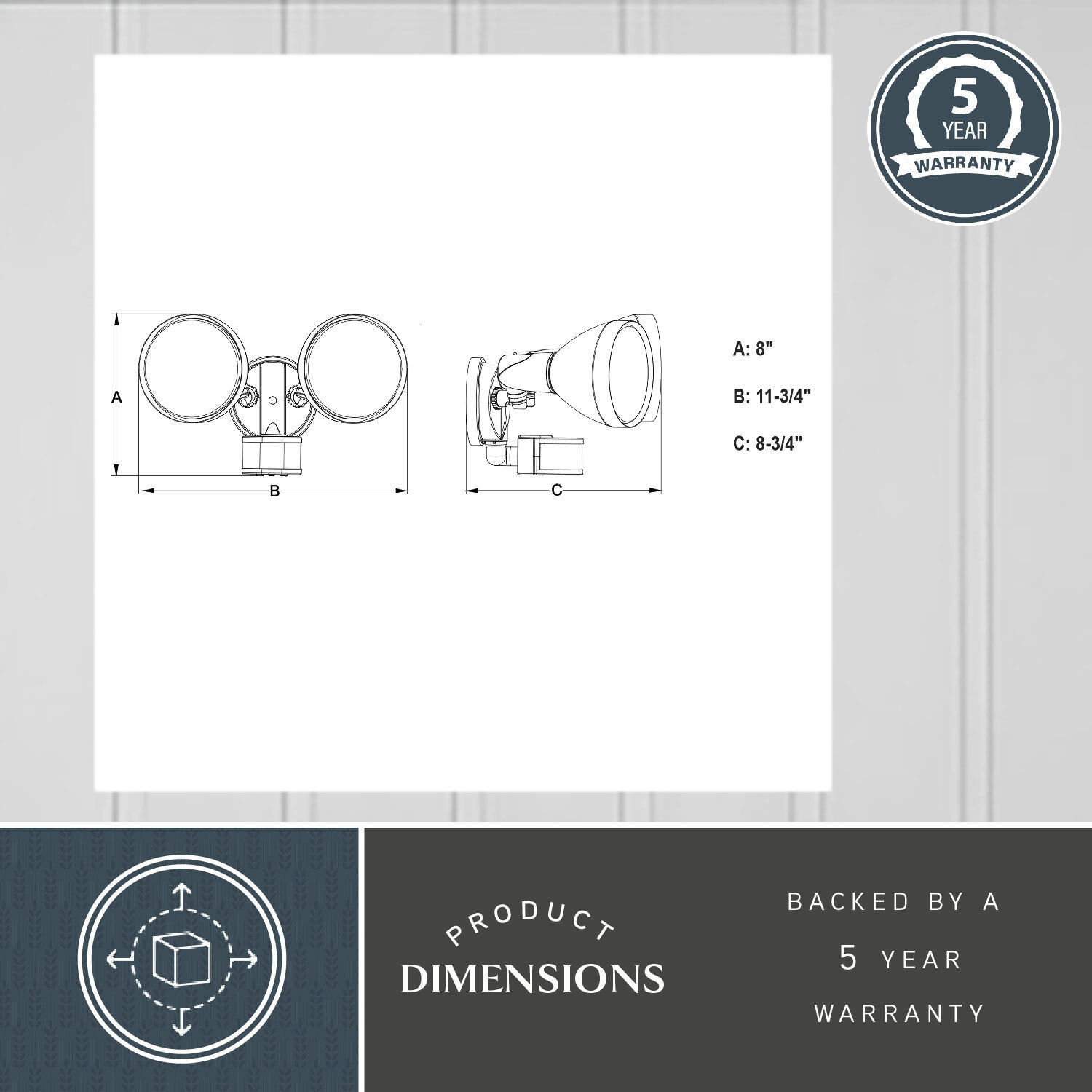 Outdoor Security LED 8 inch Bronze Outdoor Security