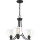 Pruitt 3 Light 22 inch Matte Black Chandelier Ceiling Light