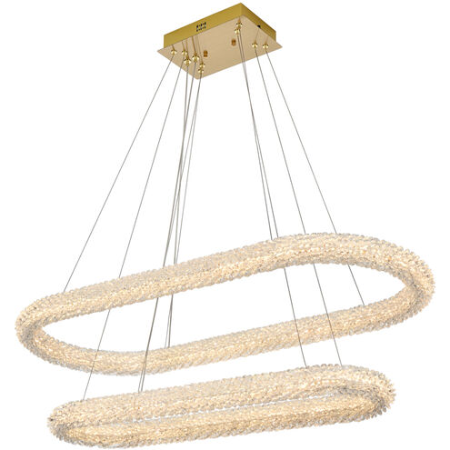 Bowen 2 Light 18 inch Satin Gold Chandelier Ceiling Light