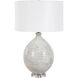 Clary 26.5 inch 150 watt White And Gray with Crystal and Antique Brass Table Lamp Portable Light