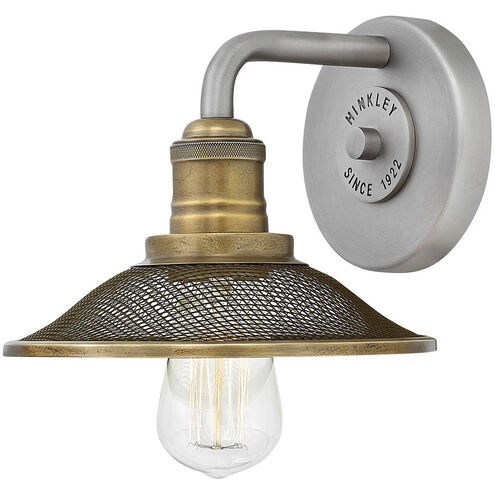 Rigby LED 9 inch Antique Nickel with Heritage Brass Vanity Light Wall Light