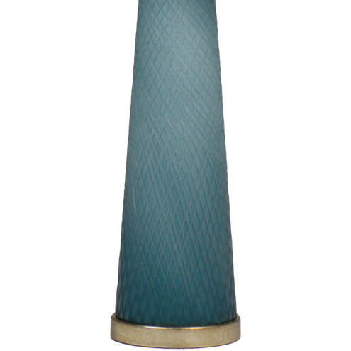 Brianna 33.5 inch Blue Hand-Cut Glass / Champagne Table Lamp Portable Light