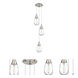 Malone 3 Light 13.5 inch Brushed Satin Nickel Multi Pendant Ceiling Light in Clear Glass