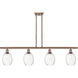 Ballston Preston Island Light Ceiling Light in Antique Copper, Clear