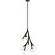 Rami 7 Light 19.63 inch Black Chandelier Ceiling Light in Black and Opal Glass
