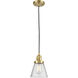 Franklin Restoration Cone 1 Light 6 inch Satin Gold Mini Pendant Ceiling Light in Incandescent, Seedy