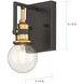 Intention 1 Light 5 inch Warm Brass and Black Vanity Light Wall Light
