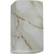 Ambiance Rectangle LED 13.5 inch Carrara Marble Outdoor Wall Sconce, Large
