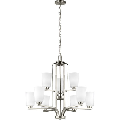 Franport 9 Light 30 inch Brushed Nickel Chandelier Ceiling Light