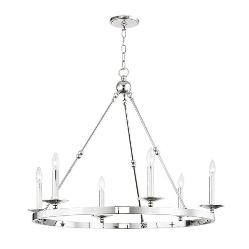 Allendale 6 Light 35.75 inch Polished Nickel Chandelier Ceiling Light