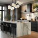 Vino Island Light Ceiling Light in Dark Bronze, White Etched Alabaster Glass