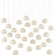 Piero 30 Light 54 inch White/Painted Silver Multi-Drop Pendant Ceiling Light