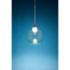 Bobo 3 LED 8.5 inch Matte Chrome Pendant Ceiling Light in Aqua Glass