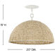 Dalia 1 Light 20 inch Textured Plaster Pendant Ceiling Light, Pendant