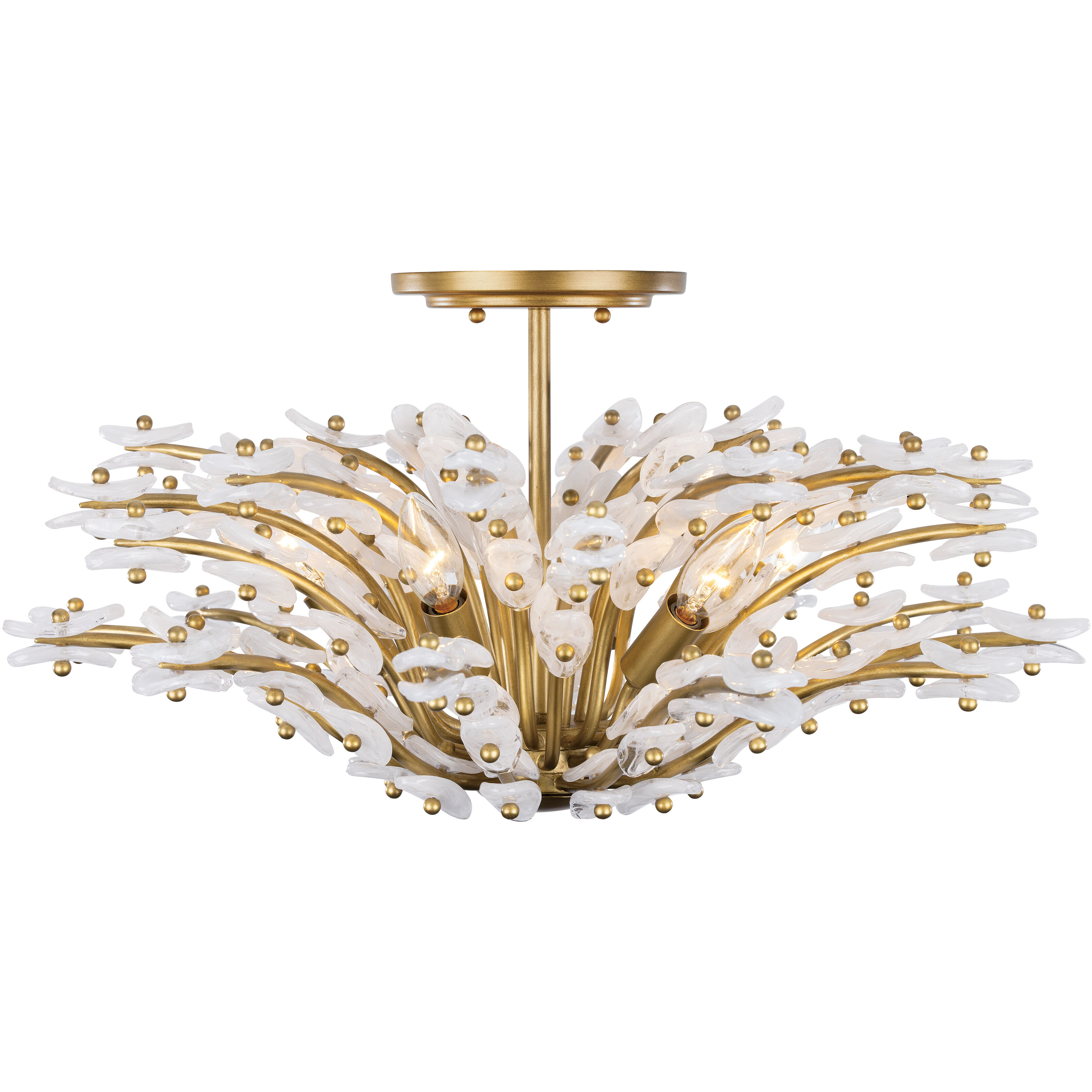 Sorra 6 Light 24 inch Painted Legacy Brass Semi-Flush Mount Ceiling Light