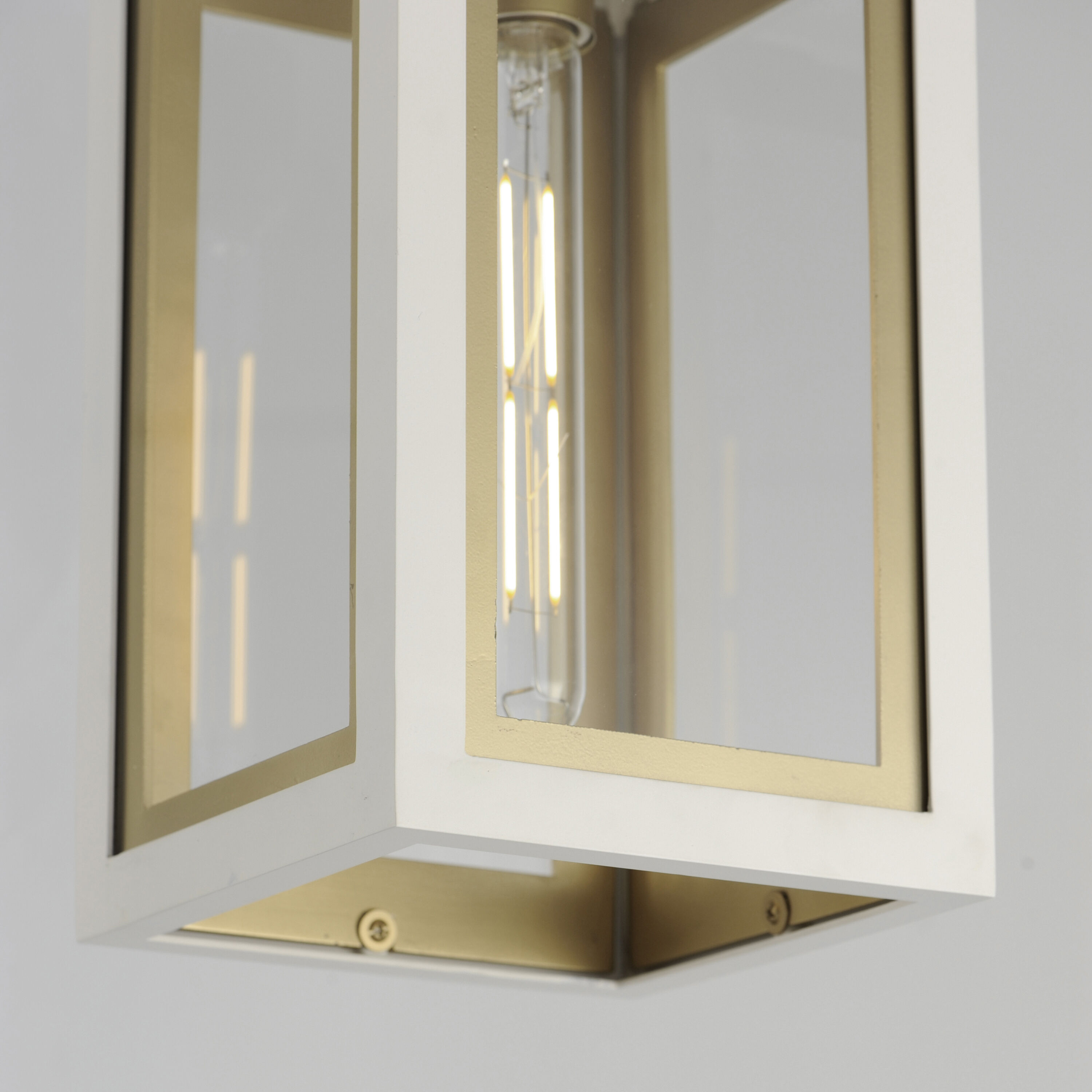 Neoclass 1 Light 7 inch White/Gold Outdoor Pendant in White and Gold