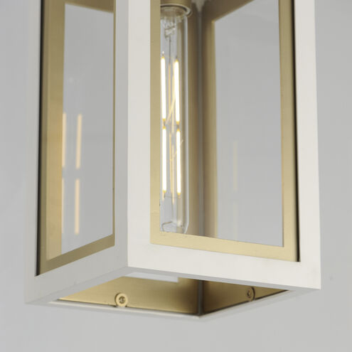 Neoclass 1 Light 7 inch White/Gold Outdoor Pendant in White and Gold