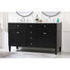 Park Avenue 60 X 21.5 X 35 inch Black Vanity Sink Set