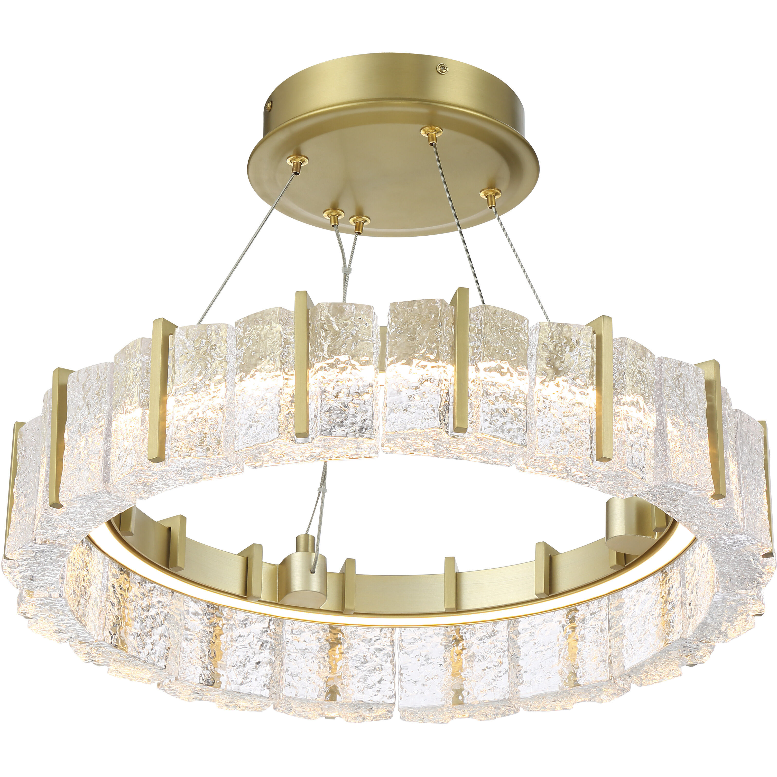 Sevryn LED 19.63 inch Soft Brass Ring Pendant Convert to Semi-Flush Ceiling Light