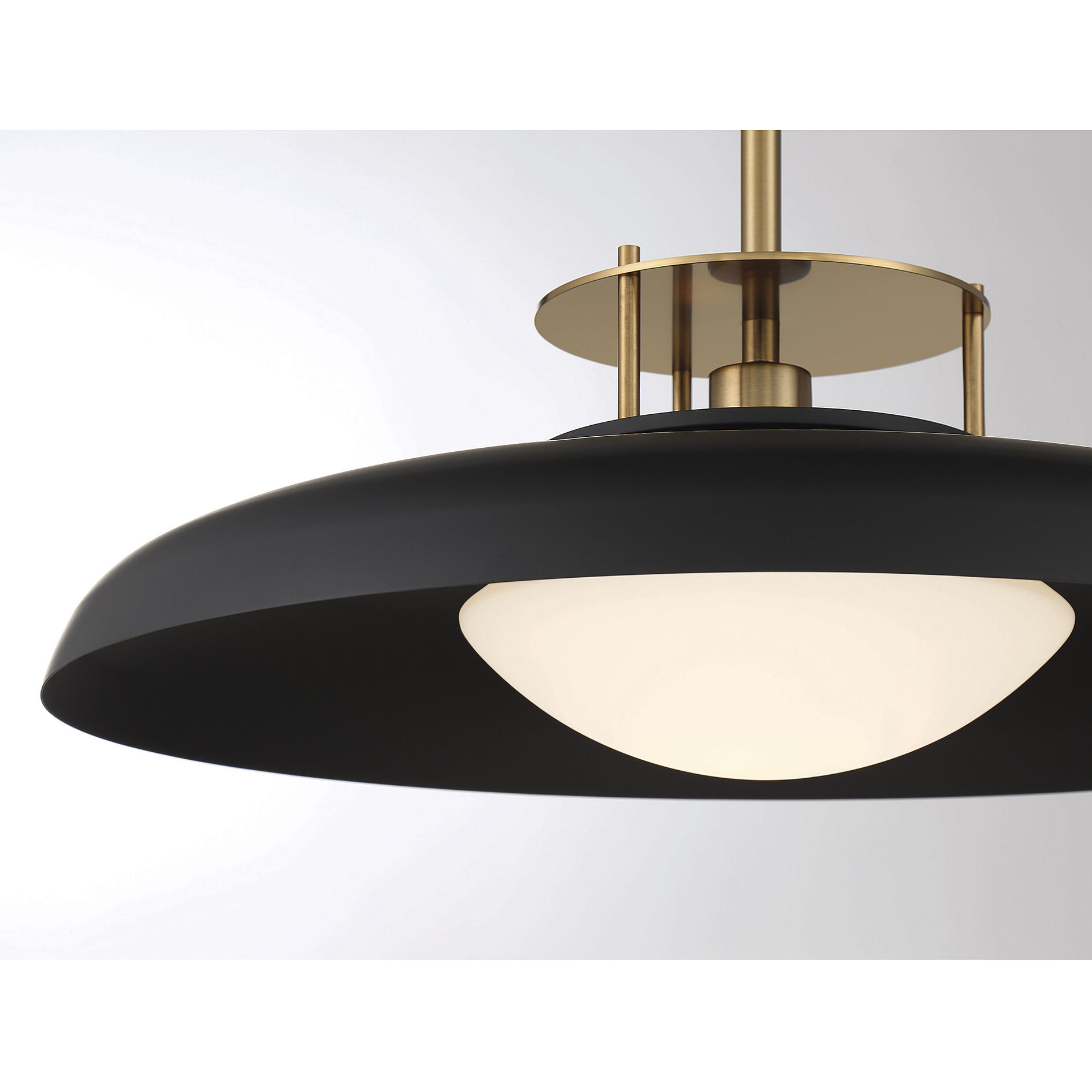Gavin 1 Light 20 inch Black with Warm Brass Accents Pendant Ceiling Light