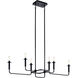 Alden 6 Light 11 inch Black Chandelier Linear (Single) Ceiling Light, Single