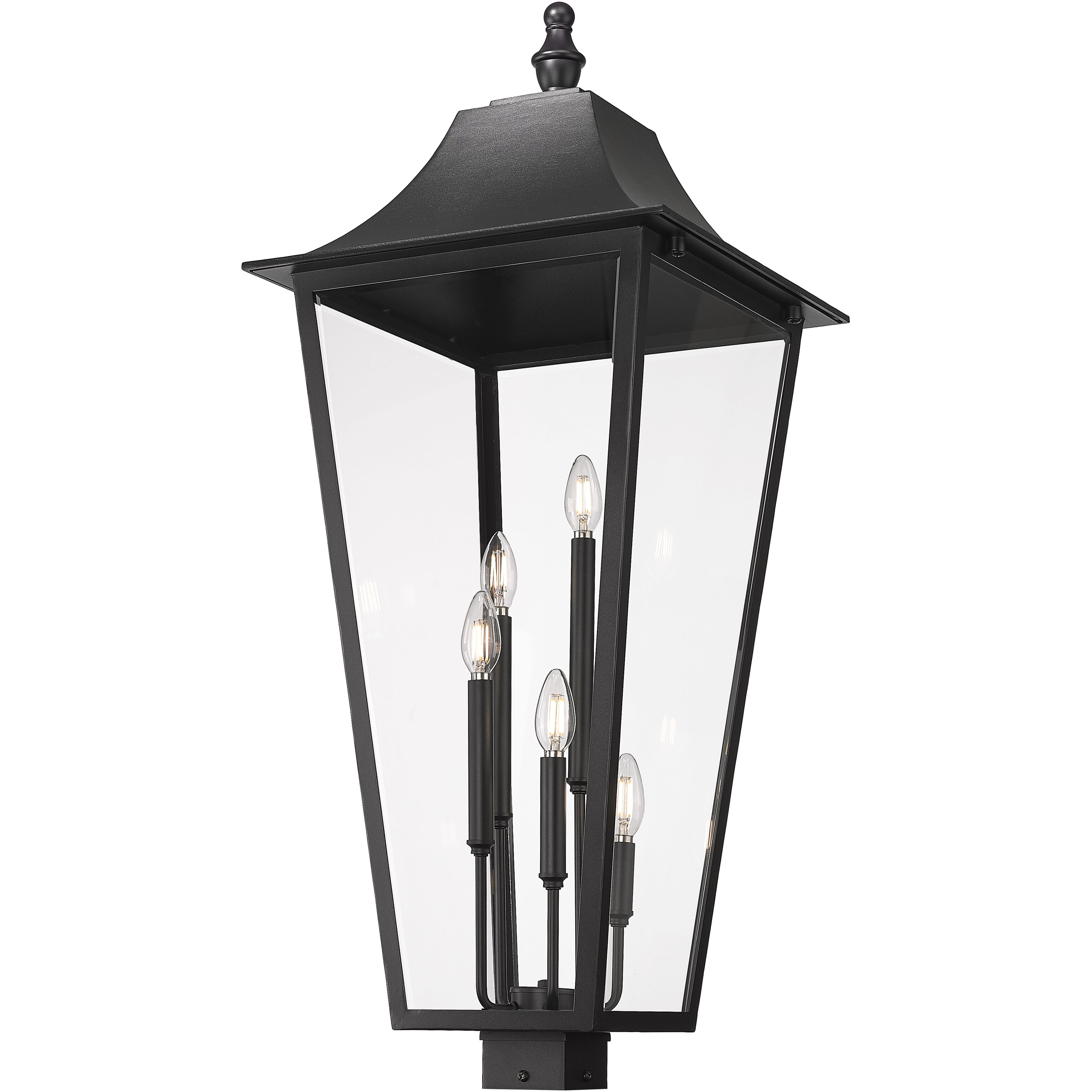 Gannon 5 Light 38.75 inch Black Outdoor Post Mounted Fixture in G9