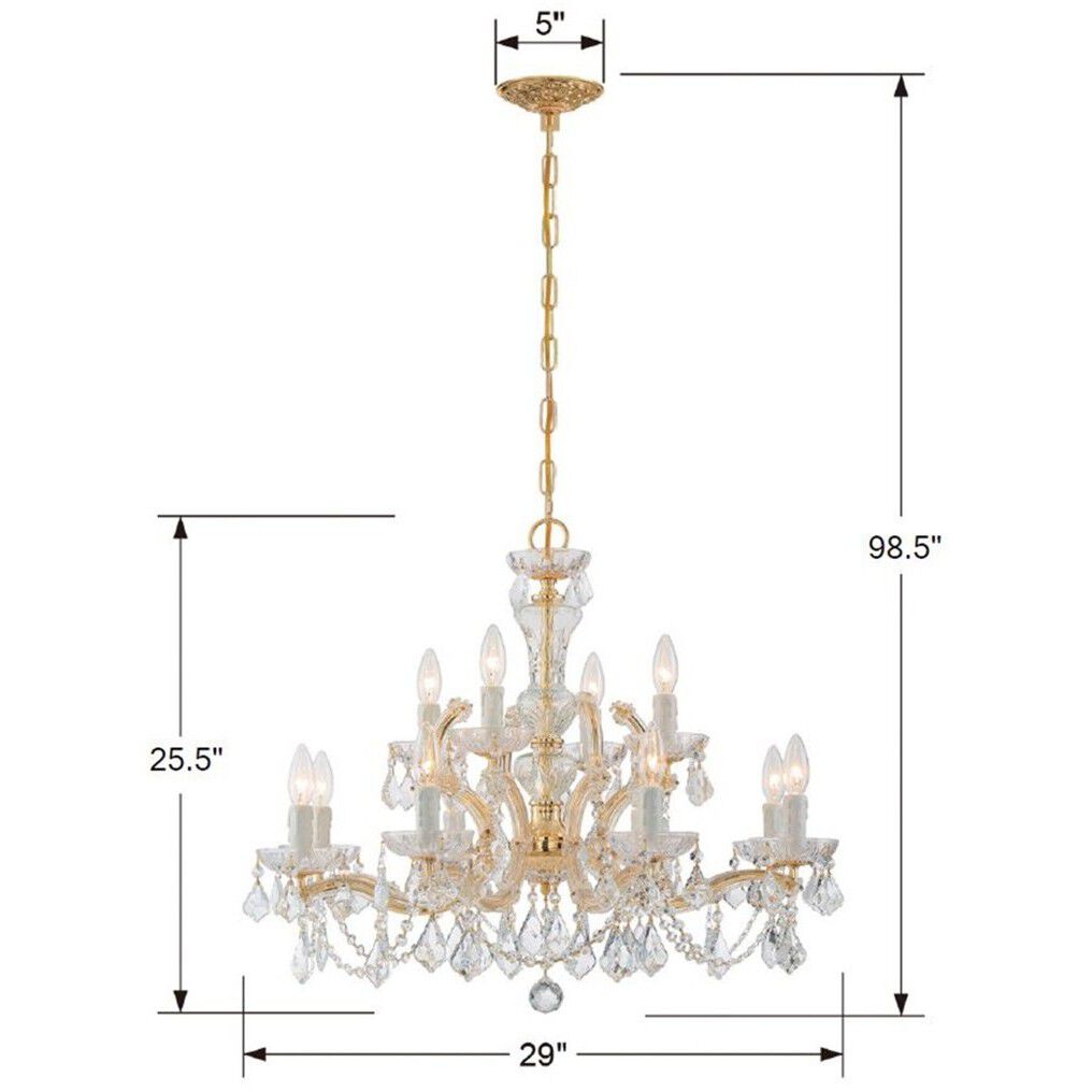 Maria Theresa 12 Light 29 inch Gold Chandelier Ceiling Light in Clear Swarovski Strass