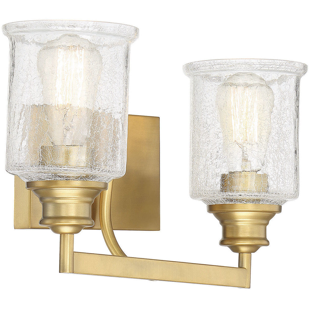 Hampton 2 Light 16 inch Warm Brass Bathroom Vanity Light Wall Light
