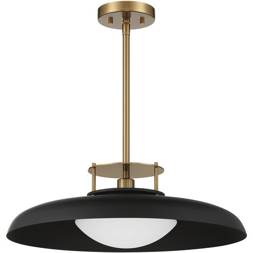 Gavin 1 Light 20 inch Black with Warm Brass Accents Pendant Ceiling Light