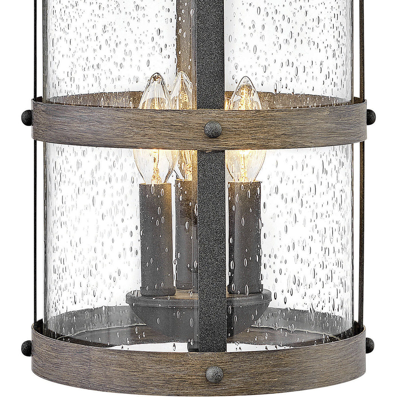 Estate Series Lakehouse LED 20 inch Aged Zinc with Driftwood Gray Outdoor Wall Mount Lantern, Large