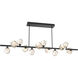 Gem LED 72 inch Matte Black Chandelier Ceiling Light in Amber, 2700K LED, Twisted Branch