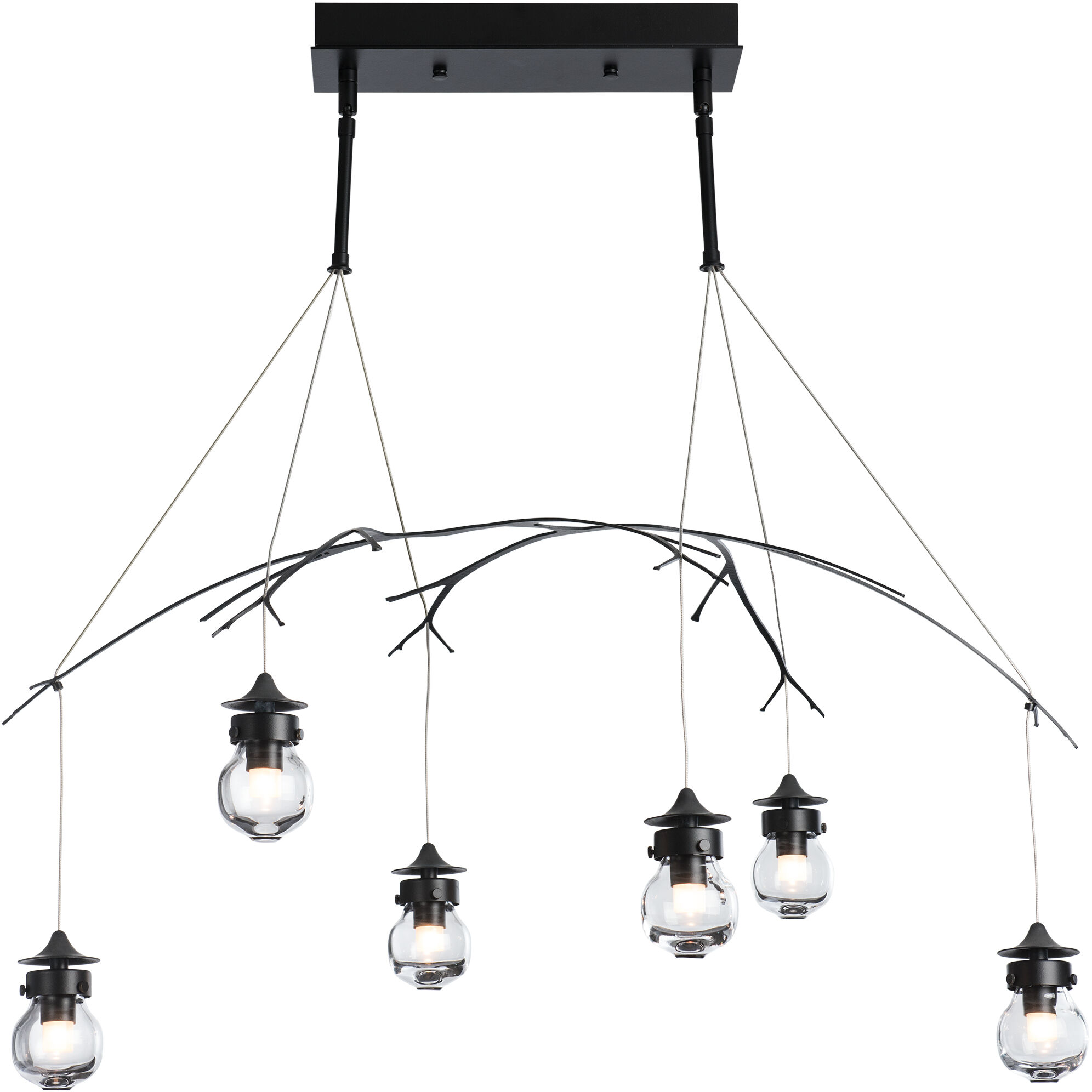 Kiwi 6 Light 36.8 inch Black Pendant Ceiling Light